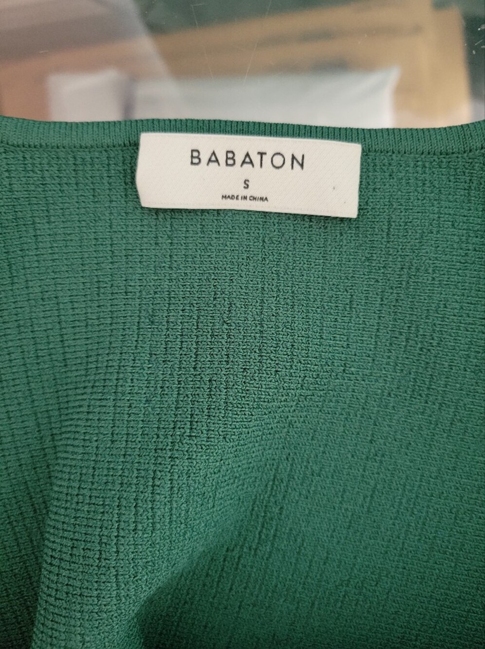 Babaton Sculpt Knit Squareneck Minimalist Mini Dress Green Small Aritzia - Picture 6 of 8